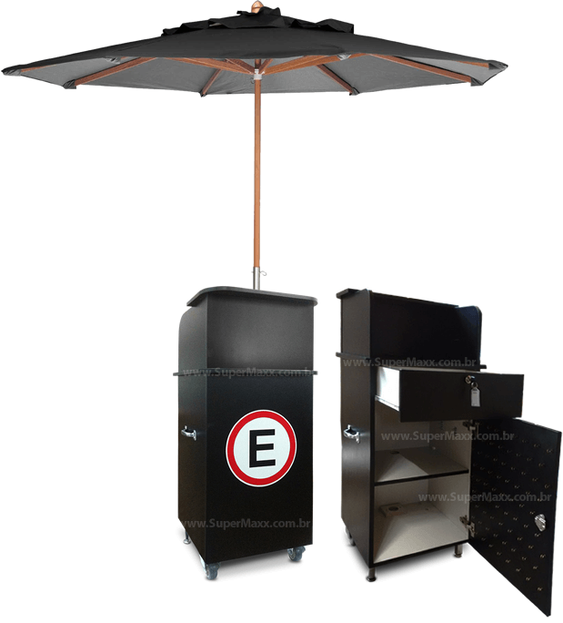 balcão para estacionamento com guarda sol ombrelone
